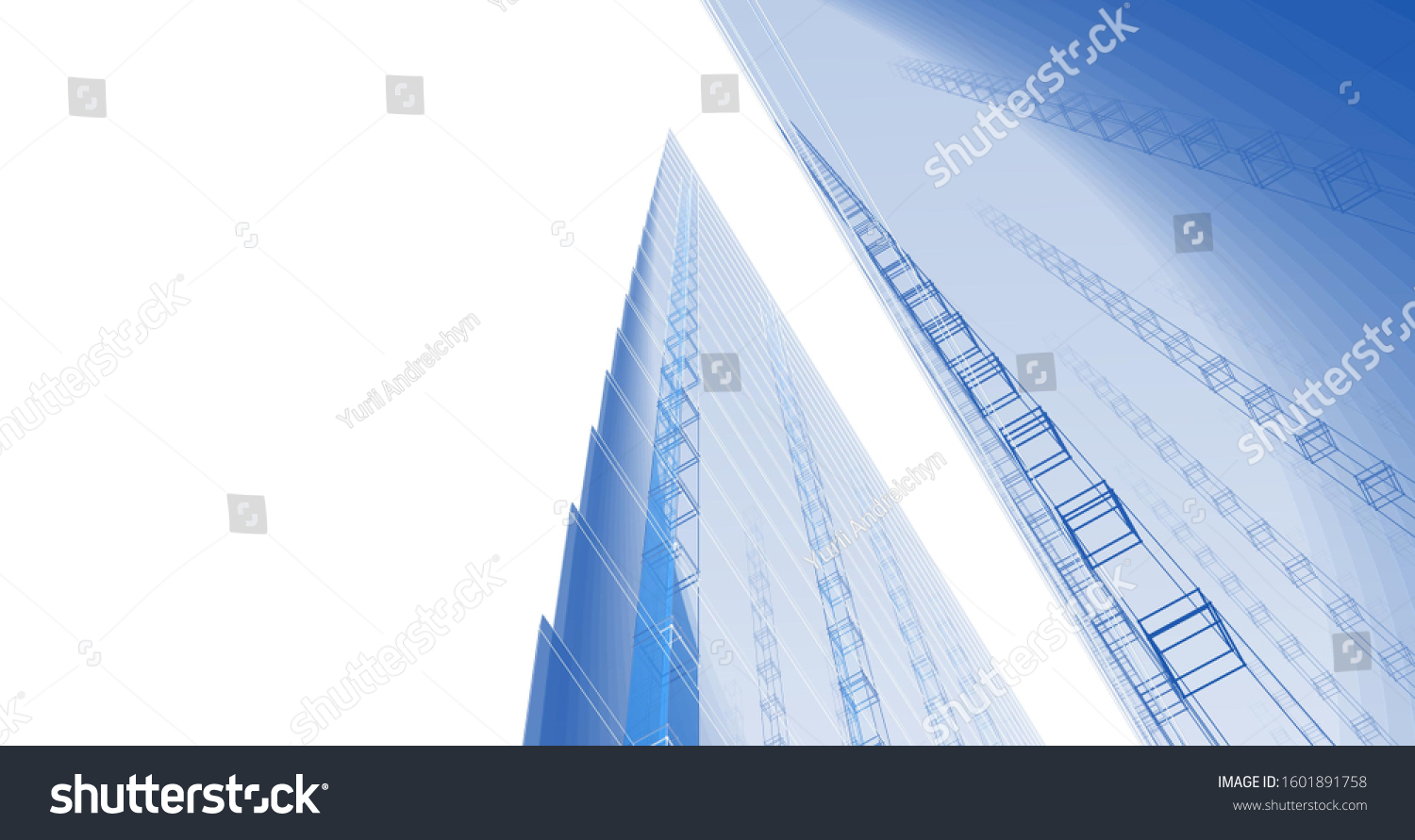Abstract modern architecture background 3d illustration #1601891758