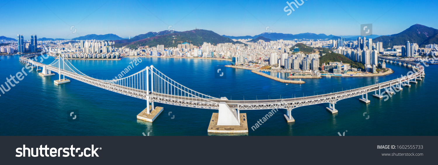Busan city day viewer at twangandaegyo bridge in busan south korea. #1602555733