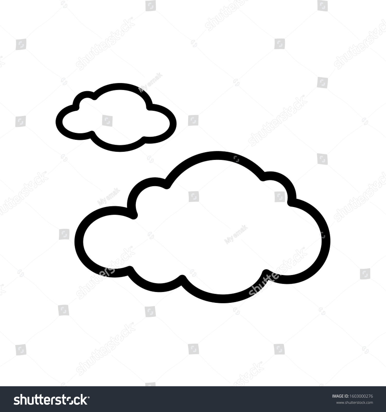 Cloud icon vector in outline style design #1603000276