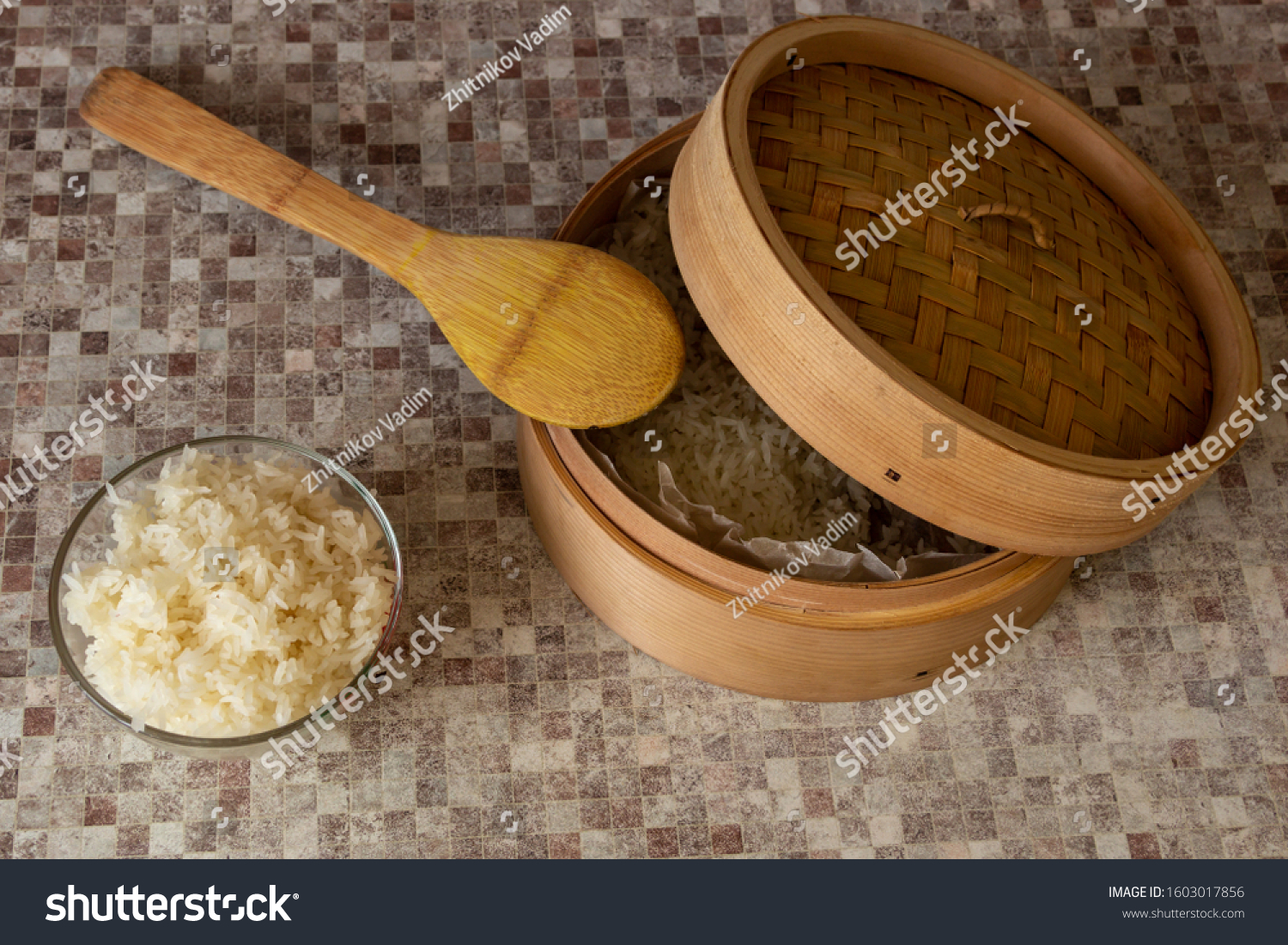 Rice cooked in a traditional wooden steamer has a special taste. You can eat it as a separate dish, as a side dish, or as an addition or ingredient to other dishes. In any case, it is very healthy. #1603017856