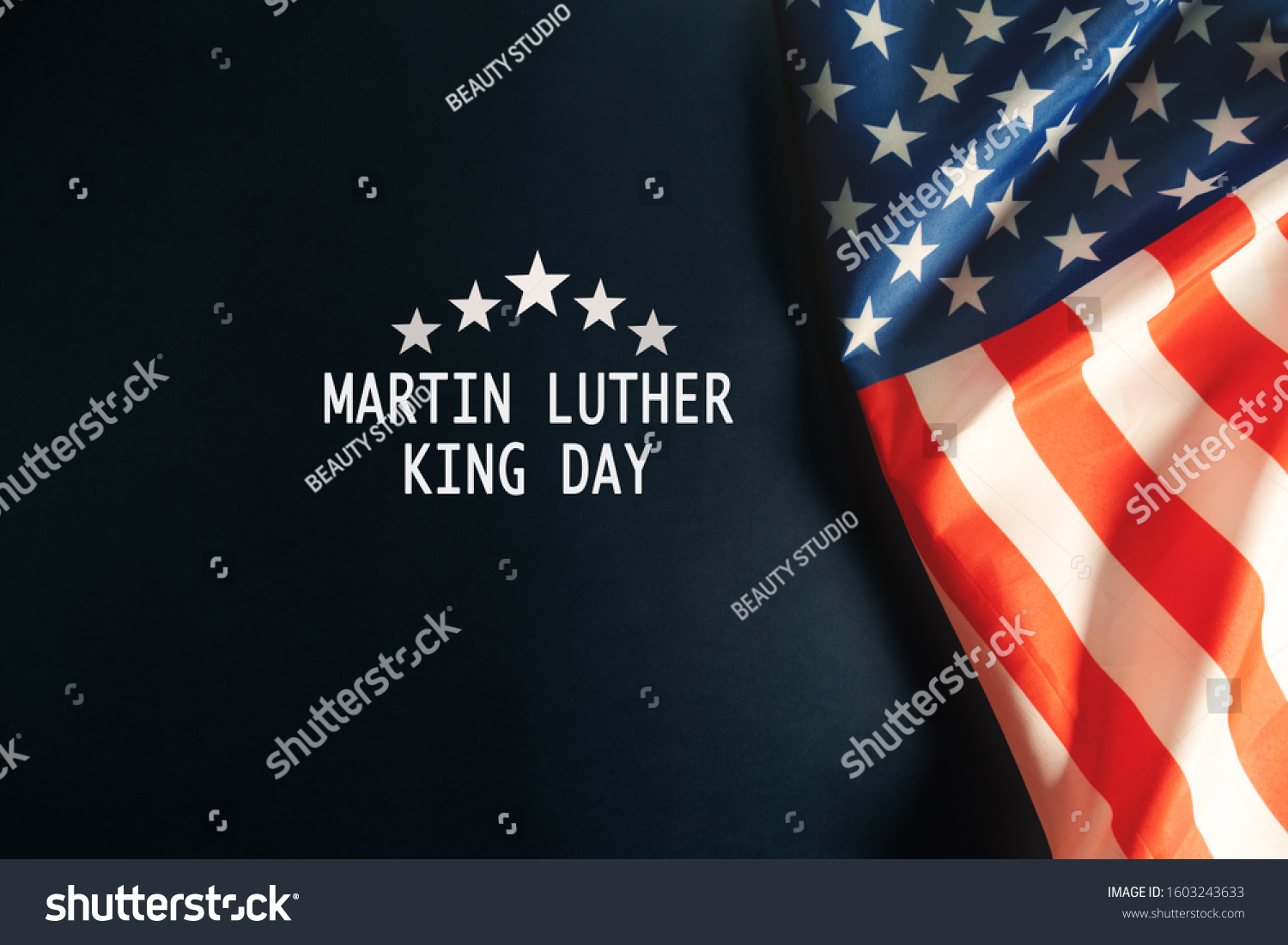 Martin Luther King Day Anniversary - American flag abstract background #1603243633