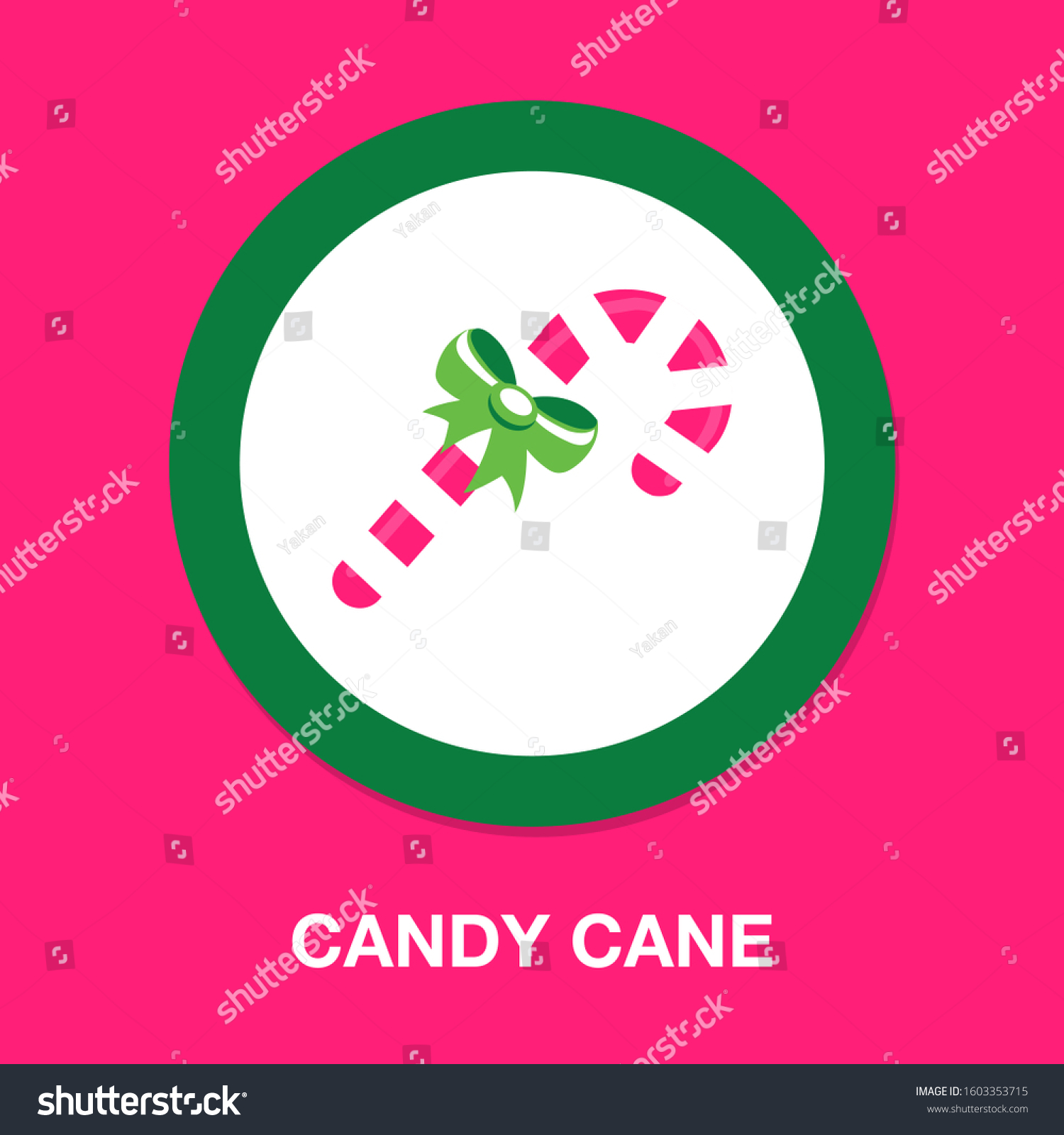 candy-cane icon. flat illustration of candy-cane - vector icon. candy-cane sign symbol #1603353715