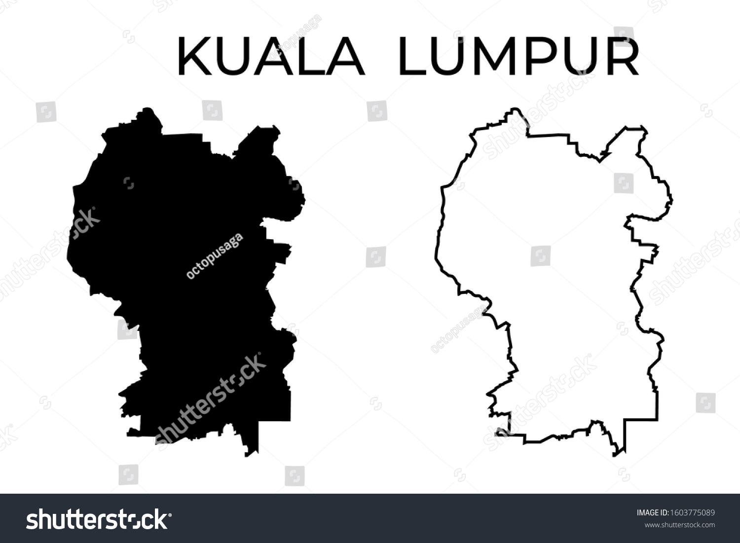 Kuala Lumpur Map - Blank Map of Kuala Lumpur - Royalty Free Stock ...