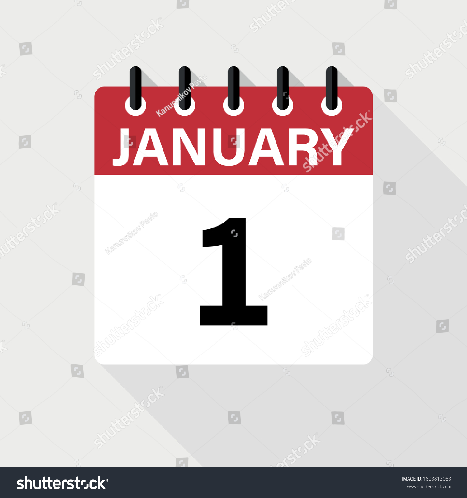 January 1 - Calendar Icon. Calendar Icon with - Royalty Free Stock ...