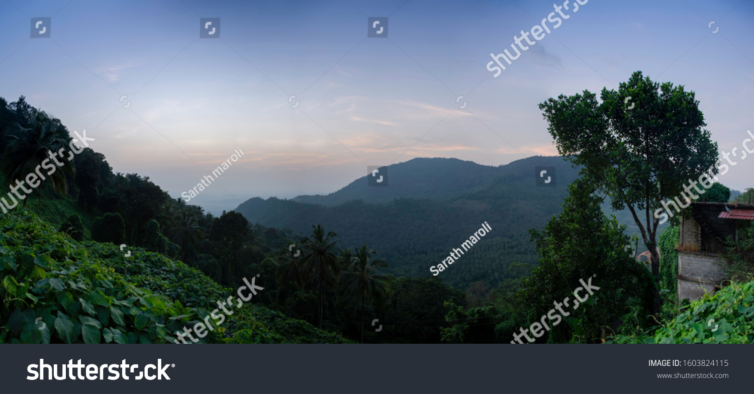 Nature Landscape Kerala Vazhamala beautiful sunset view, best place to visit in Kannur, Travel and tourism concept image #1603824115