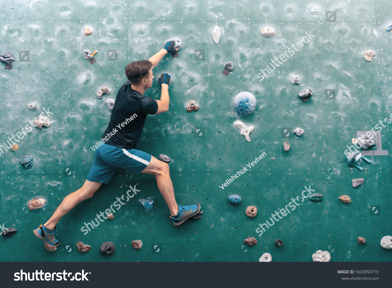 Man climbing on wall. Rock-climbing. Climbing icon. Climbing background. #1603850710