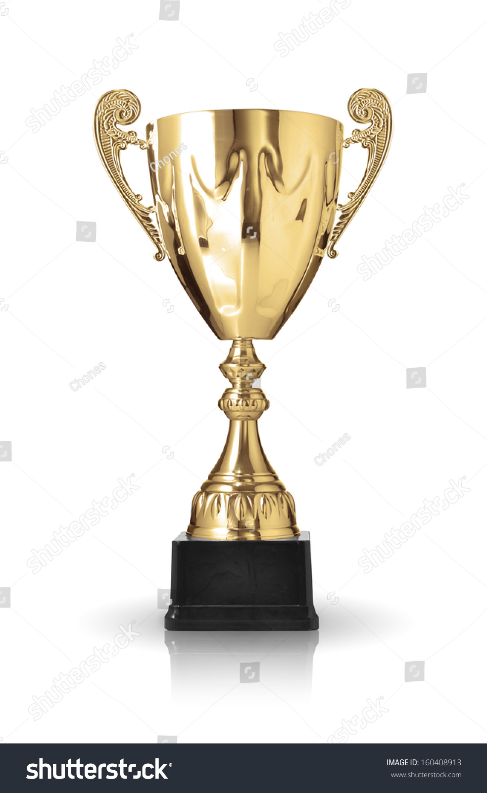 golden trophy isolated on white background #160408913