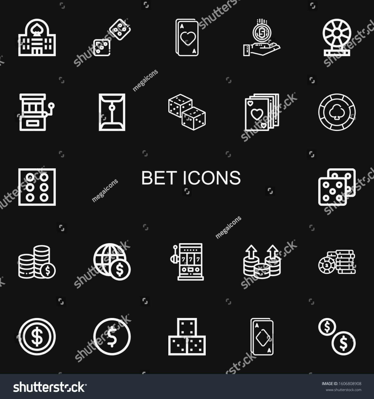 Editable 22 bet icons for web and mobile. Set of - Royalty Free Stock ...