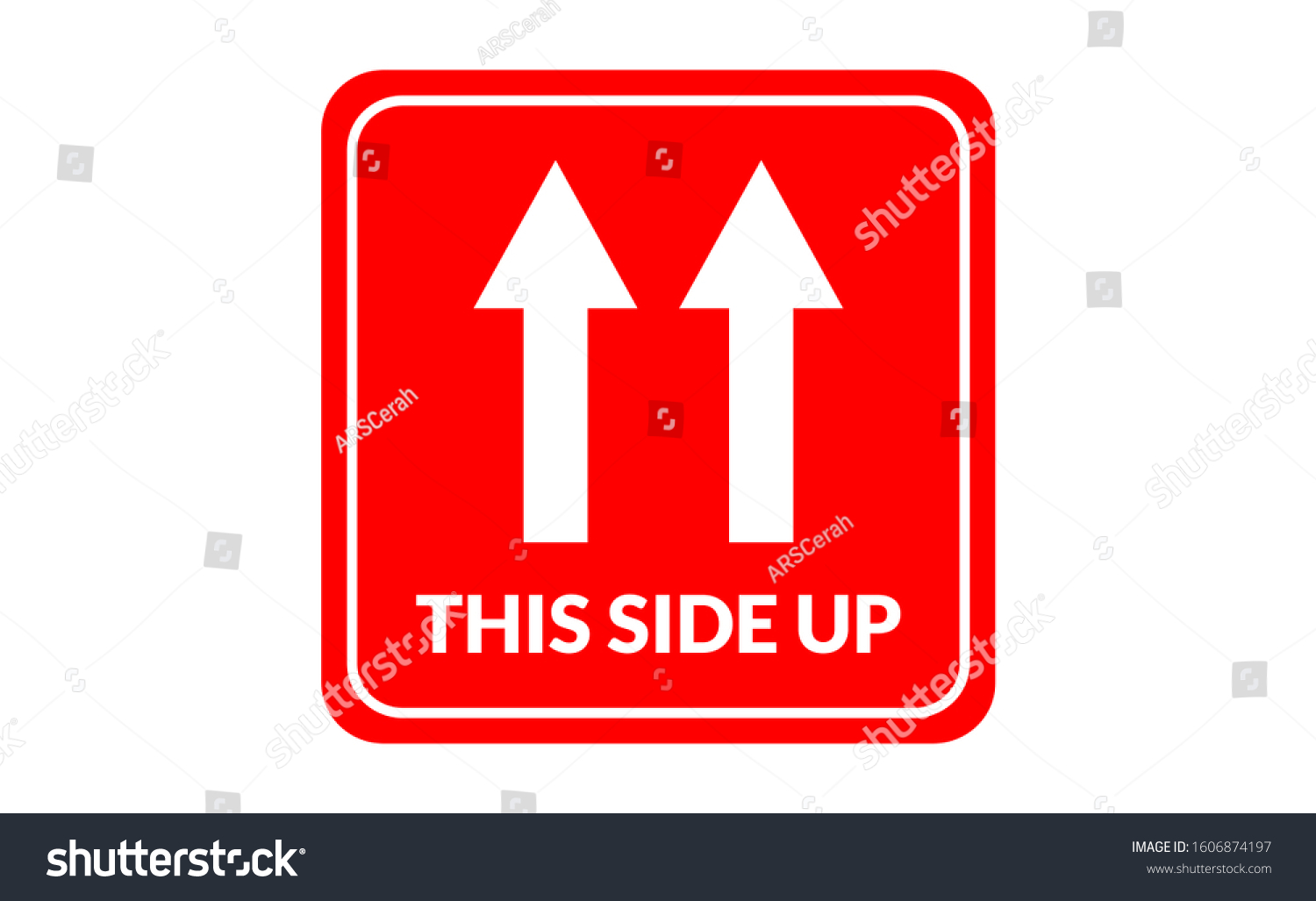 This side up label can used for carton this side - Royalty Free Stock ...