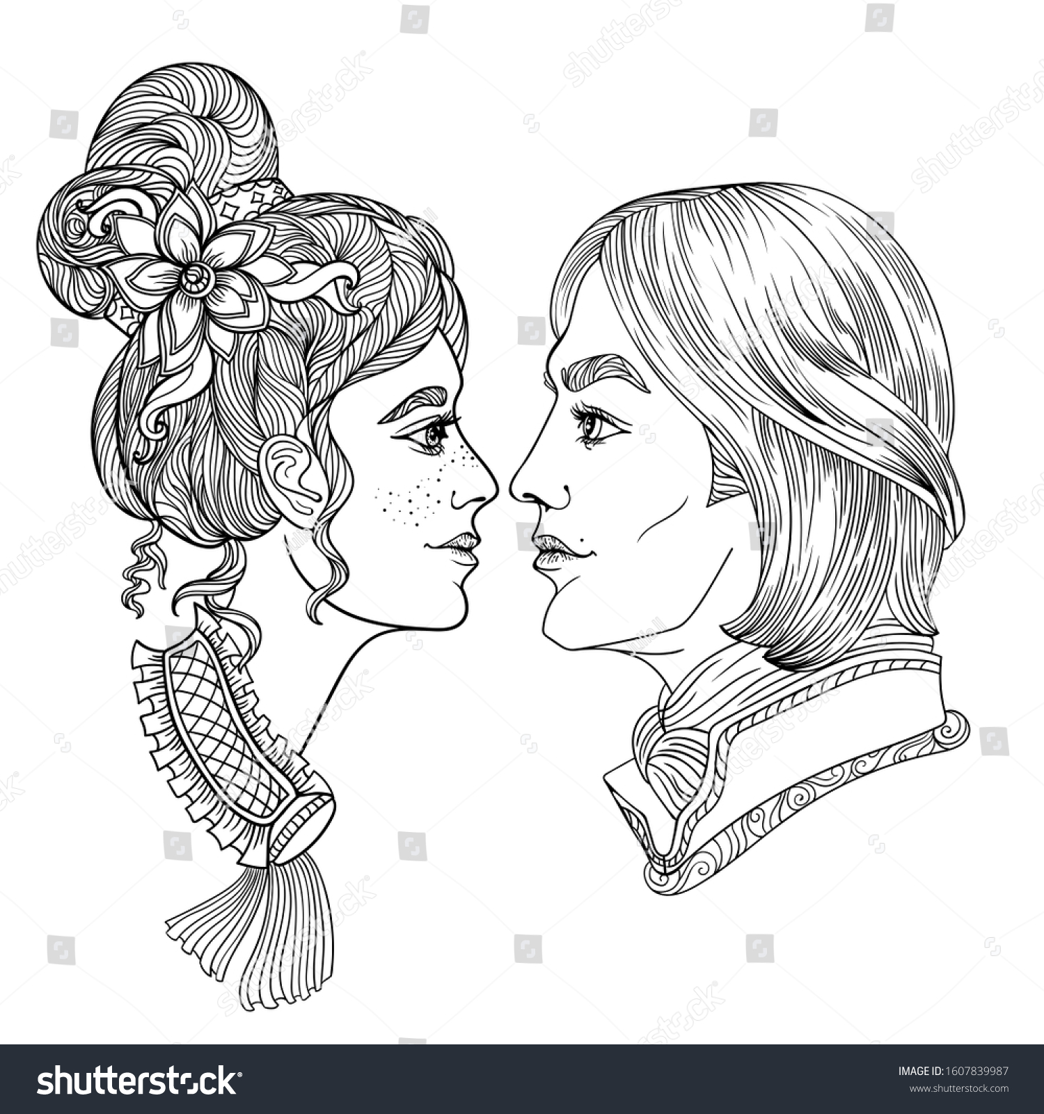 Romance Coloring Page Royalty Free Images, Stock Photos & Pictures