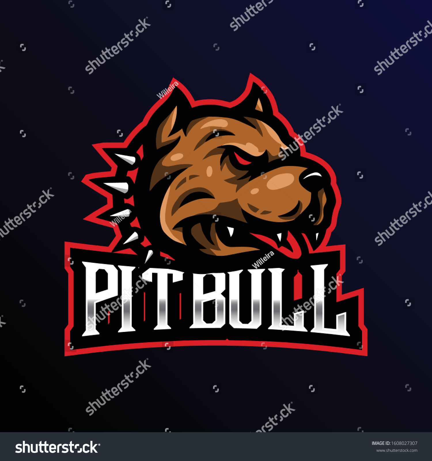 pitbull mascot logo esport. pitbull mascot logo - Royalty Free Stock ...