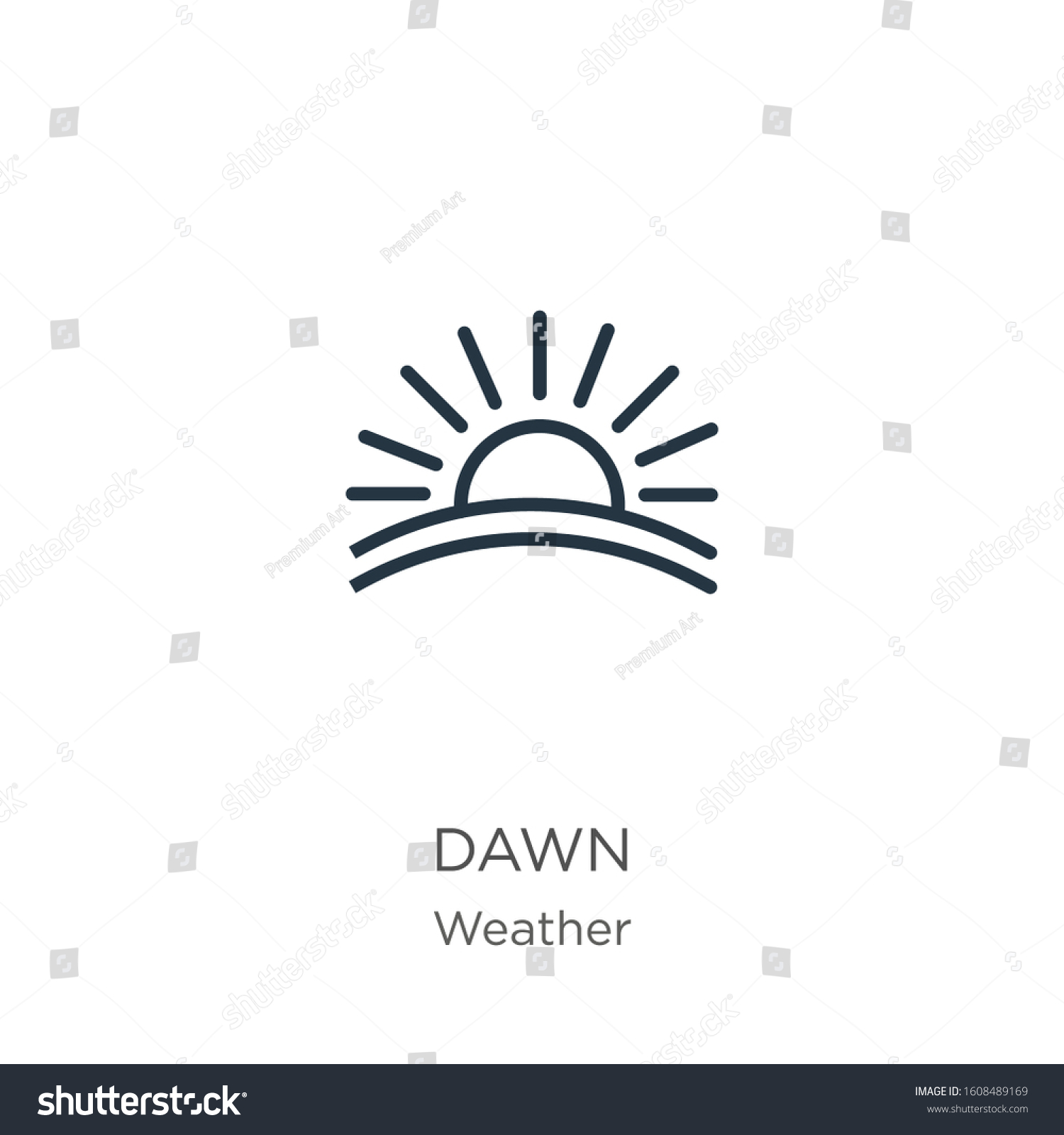 Dawn icon. Thin linear dawn outline icon - Royalty Free Stock Vector ...