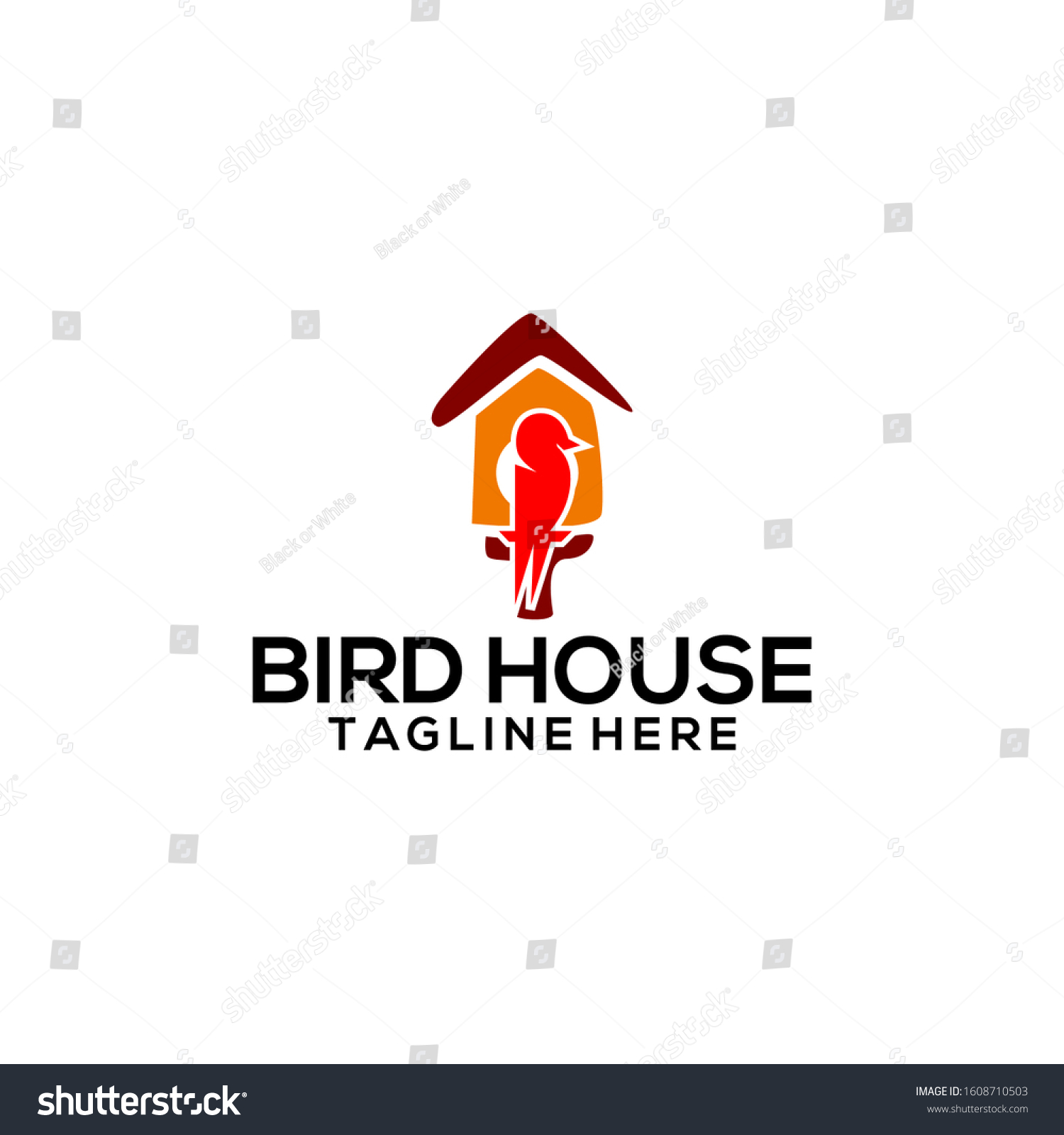 Bird House Logo Design Vector Template - Royalty Free Stock Vector ...