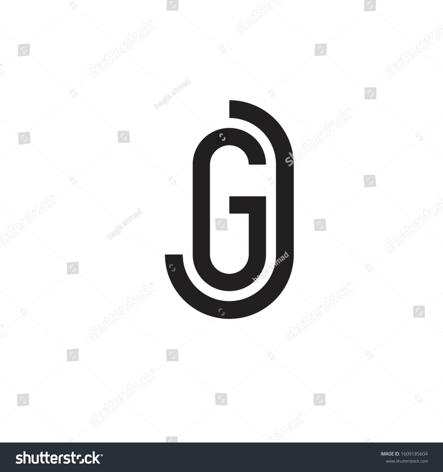 Jg Logo Design Simple Modern Template - Royalty Free Stock Vector 