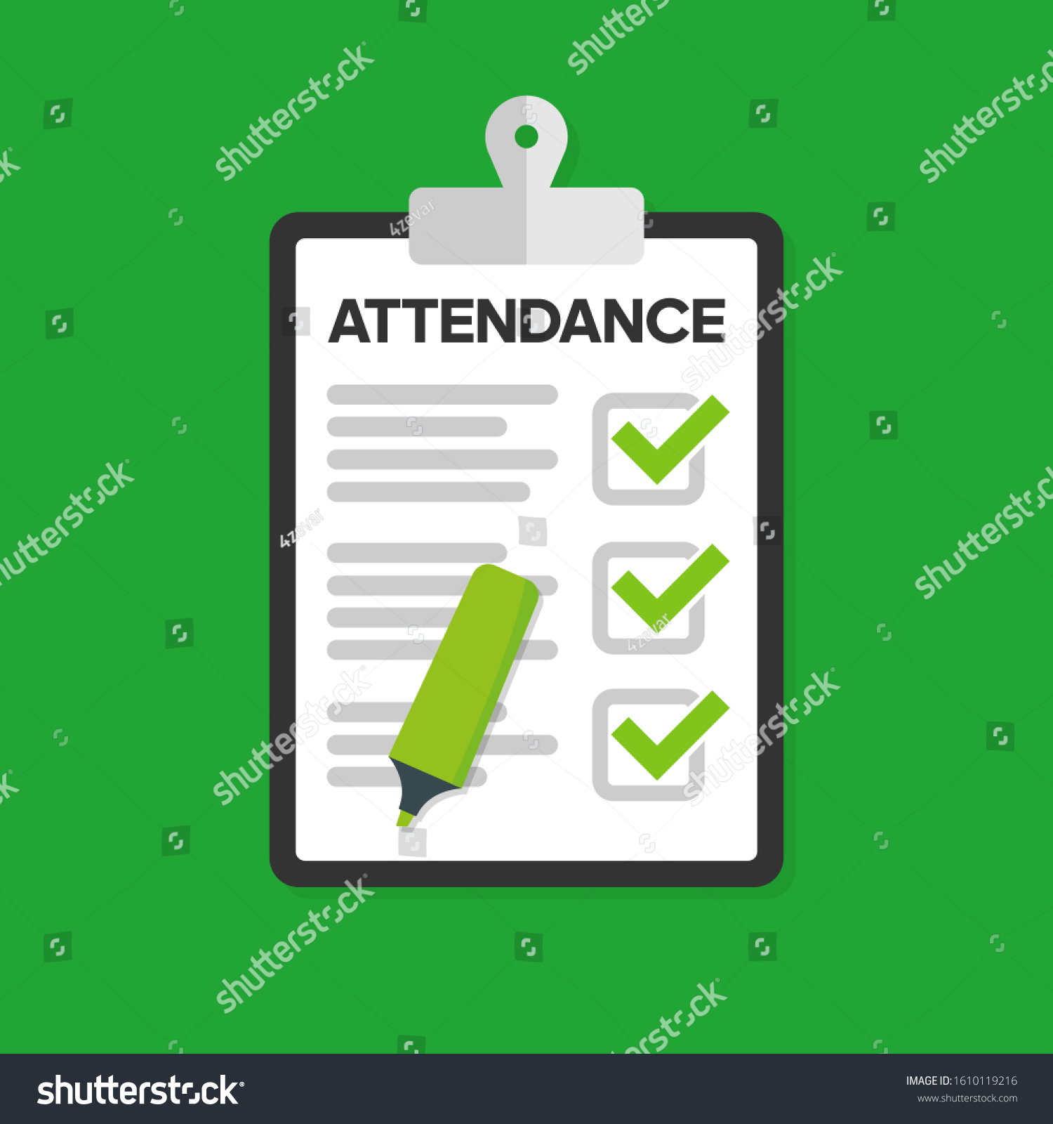 Attendance concept. Vector flat design - Royalty Free Stock Vector ...