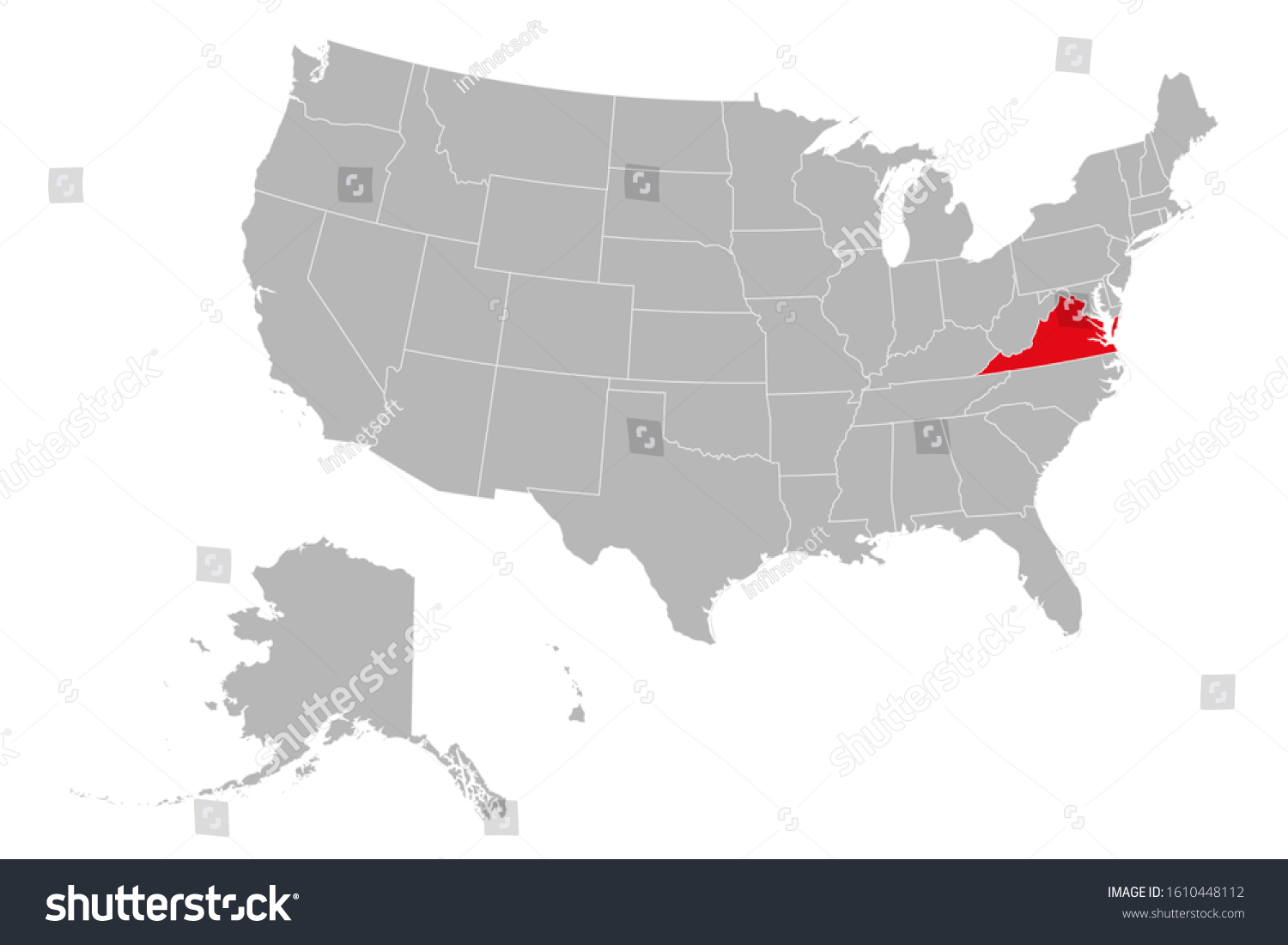 Map of Virginia, USA political map vector - Royalty Free Stock Vector ...