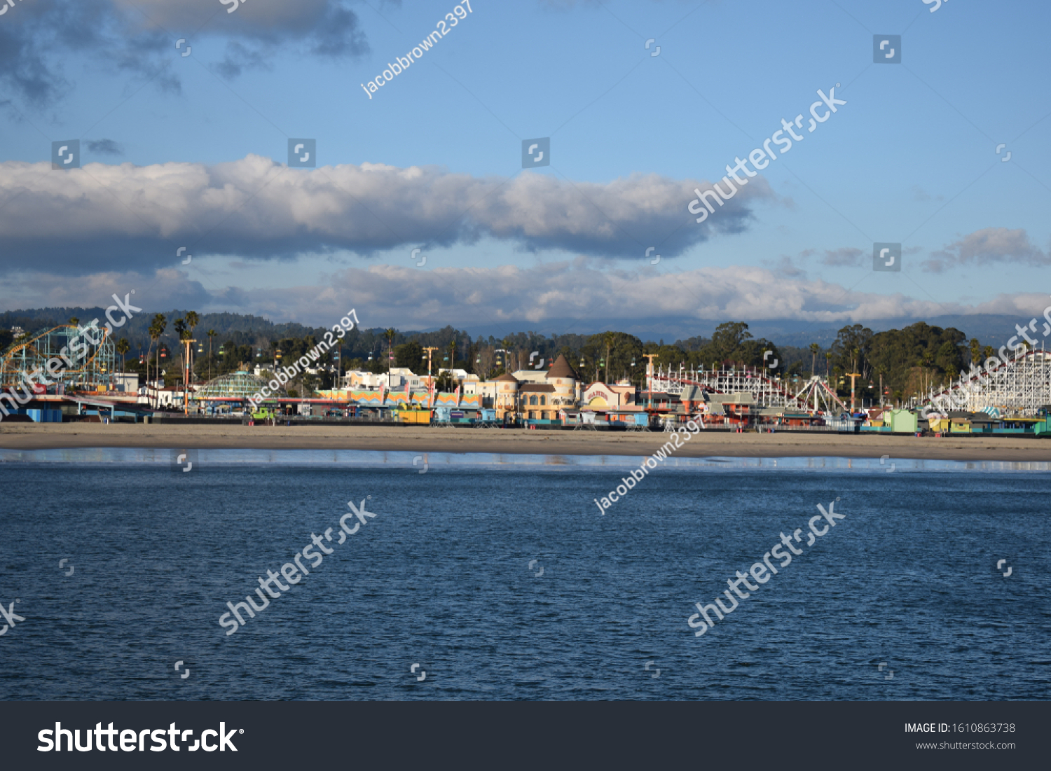 Santa Cruz Beach Boardwalk Landscape Royalty Free Stock Photo