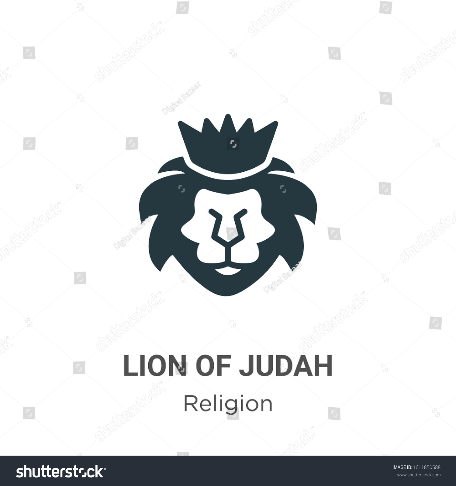 Lion Of Judah Glyph Icon Vector On White Royalty Free Stock Vector