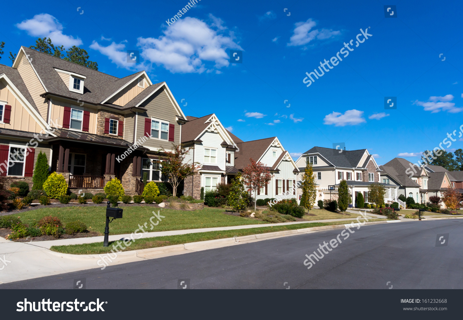 Street of large suburban homes #161232668