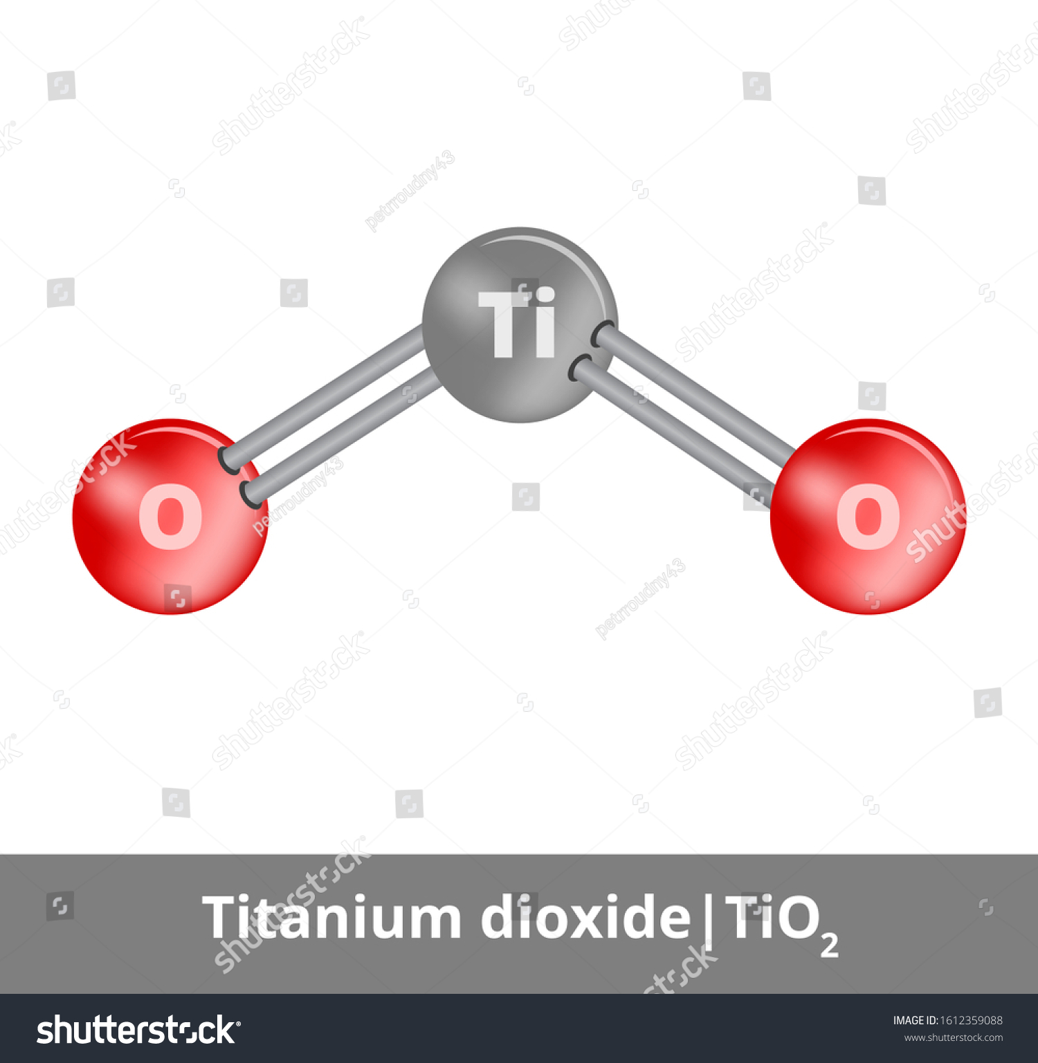 Vector ball-and-stick model of titanium dioxide - Royalty Free Stock ...