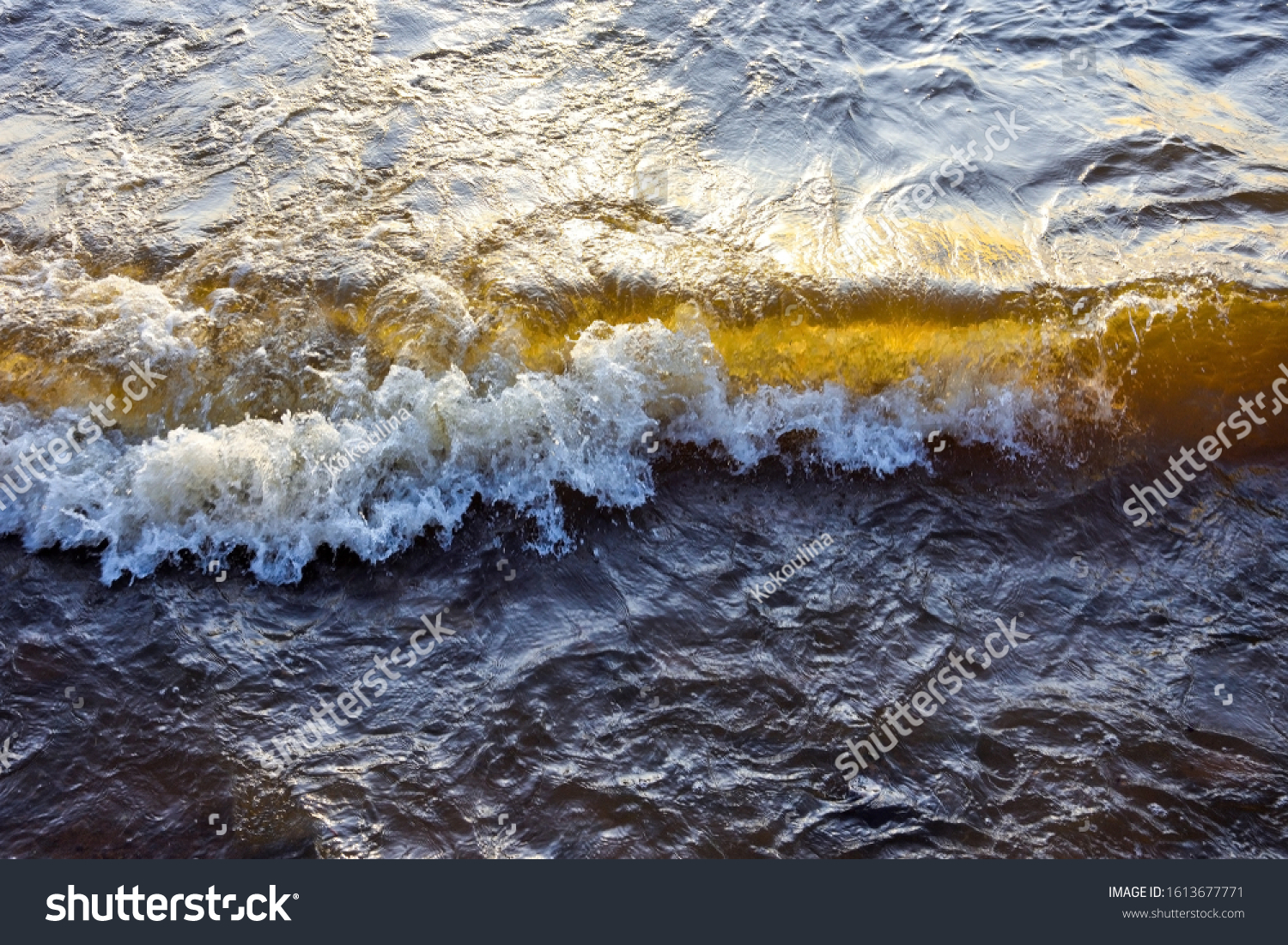 Golden wave as a background. Sea wave, Ocean wave #1613677771
