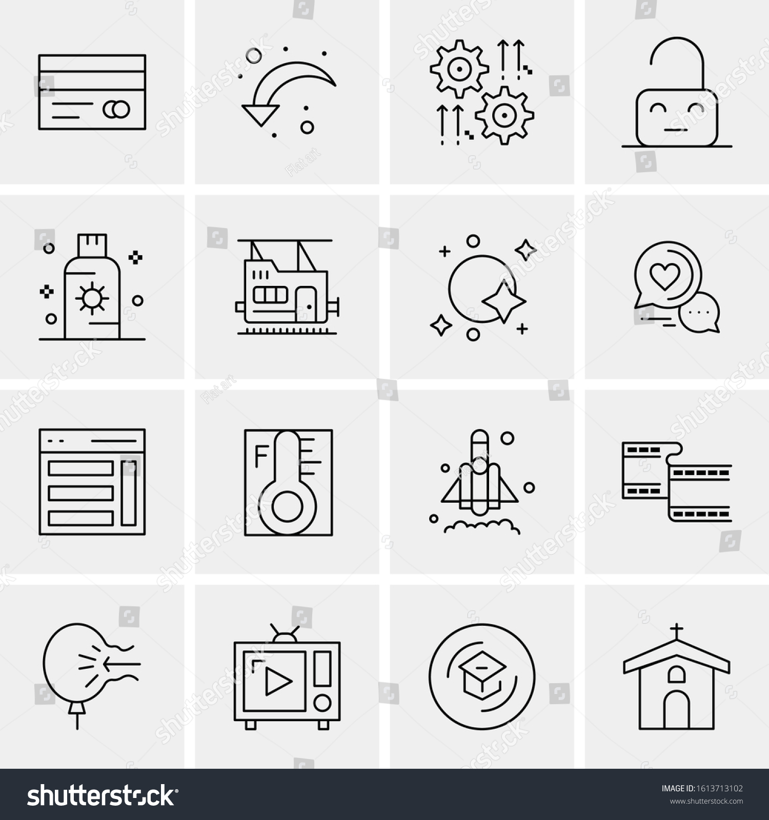 Business Icon Set. 16 Universal Icons Vector. - Royalty Free Stock ...