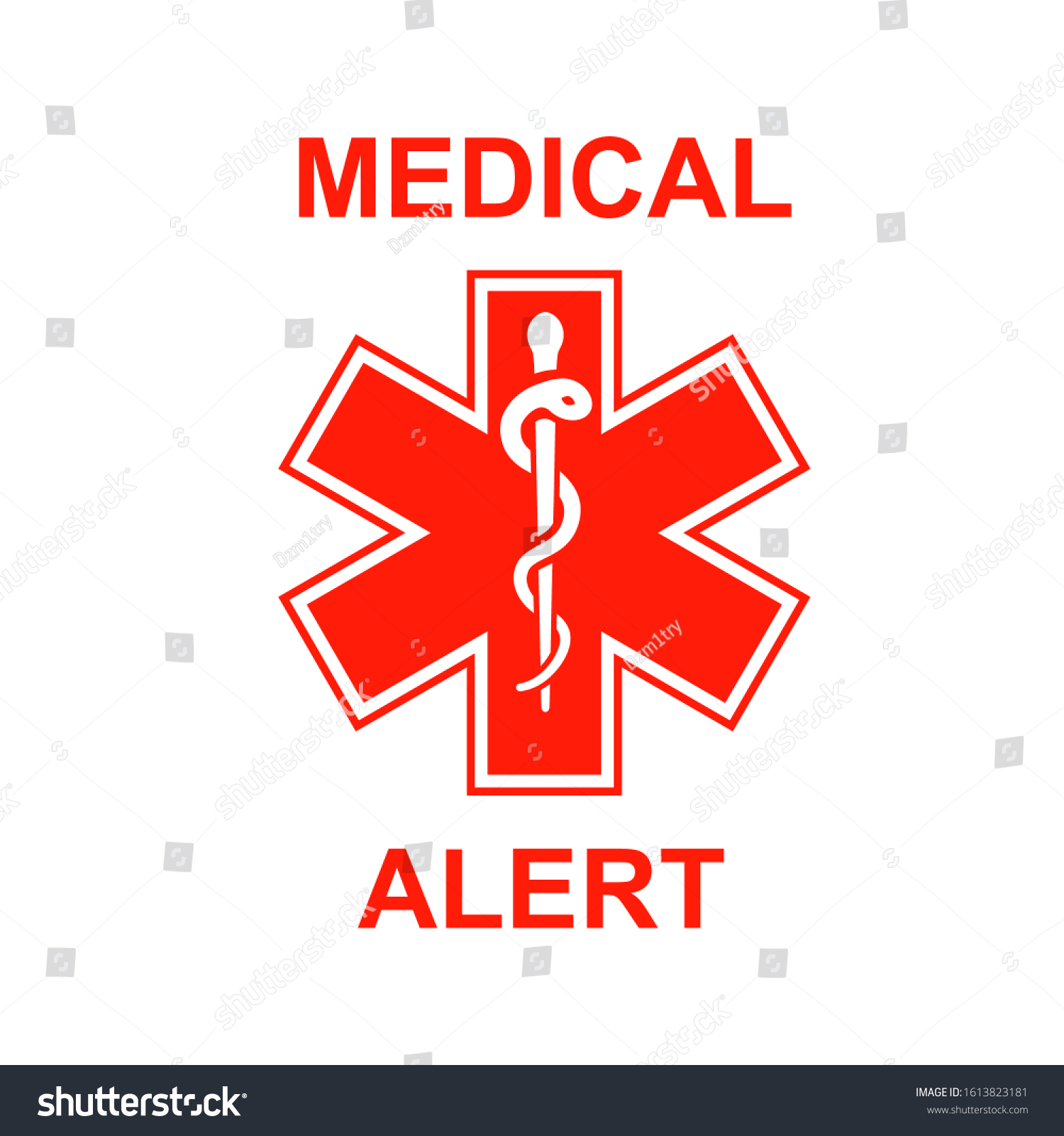 Medical alert sign. Clipart image isolated on - Royalty Free Stock ...
