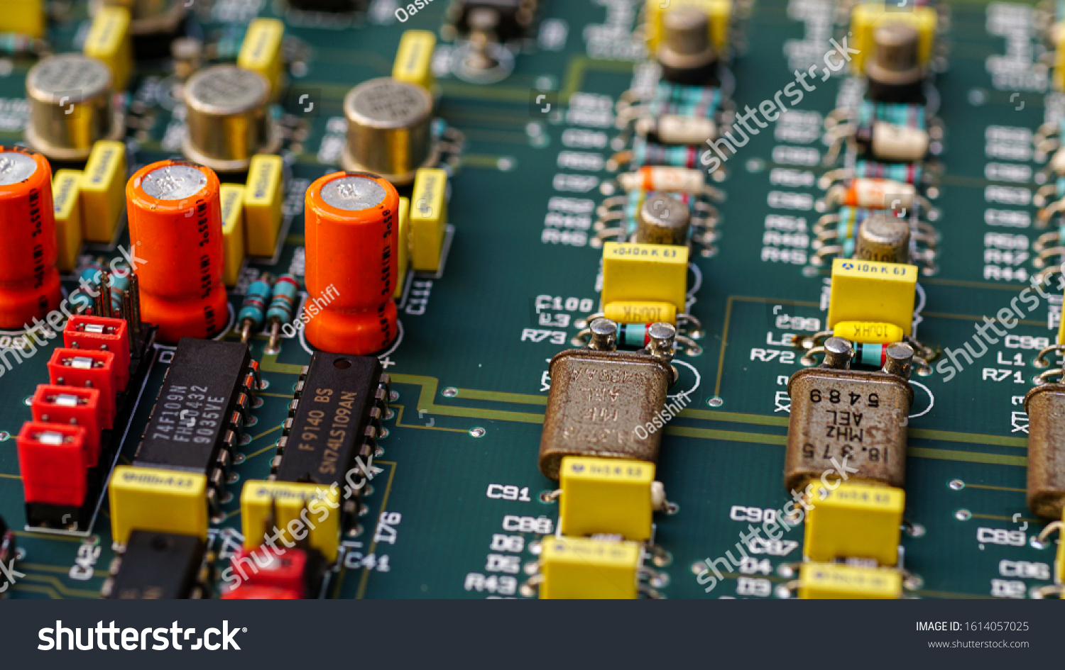 Closeup on Electronic device and electronic board, background #1614057025