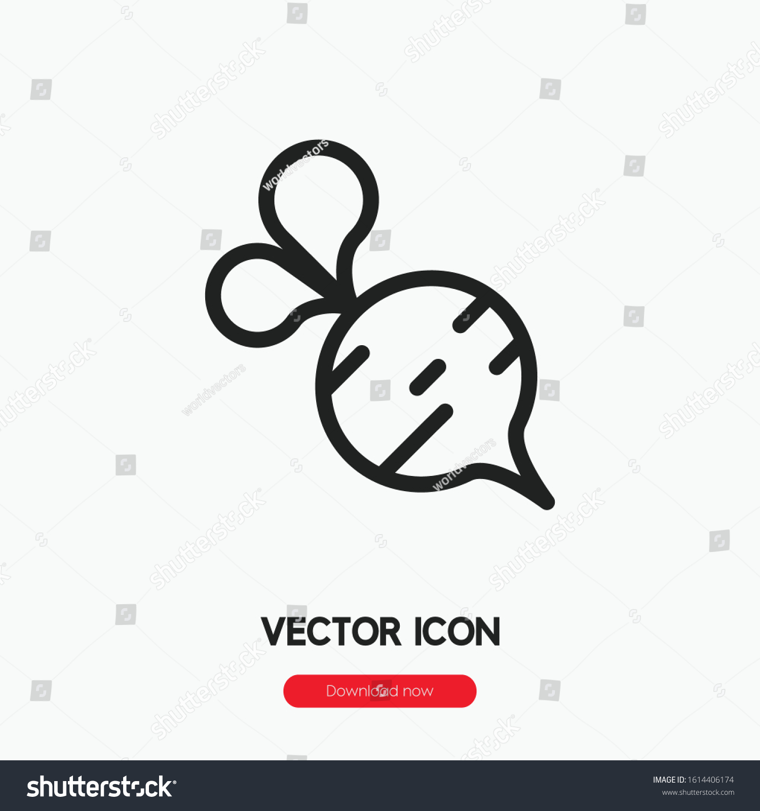 beet icon vector. Linear style sign for mobile concept and web design. beet symbol illustration. Pixel vector graphics - Vector. #1614406174