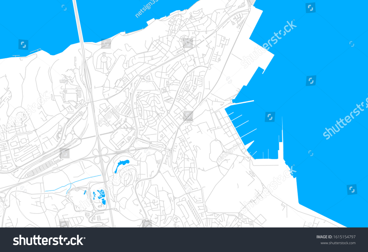 Bright vector map of Almada, Portugal with fine - Royalty Free Stock ...