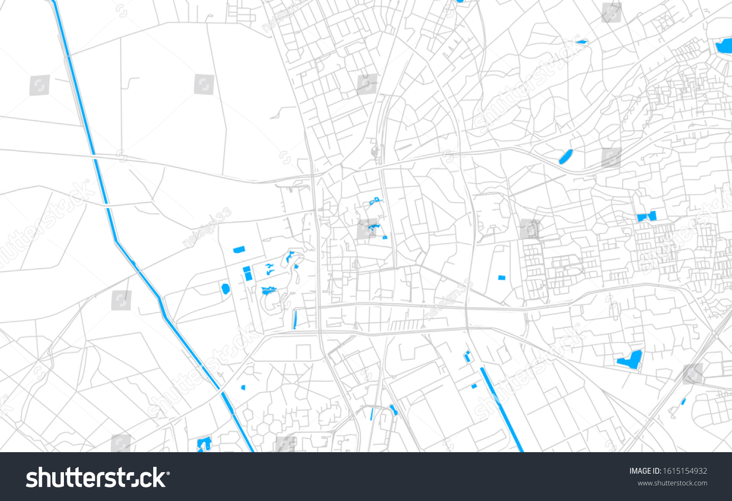 Bright Vector Map Of Emmen, Netherlands With - Royalty Free Stock 