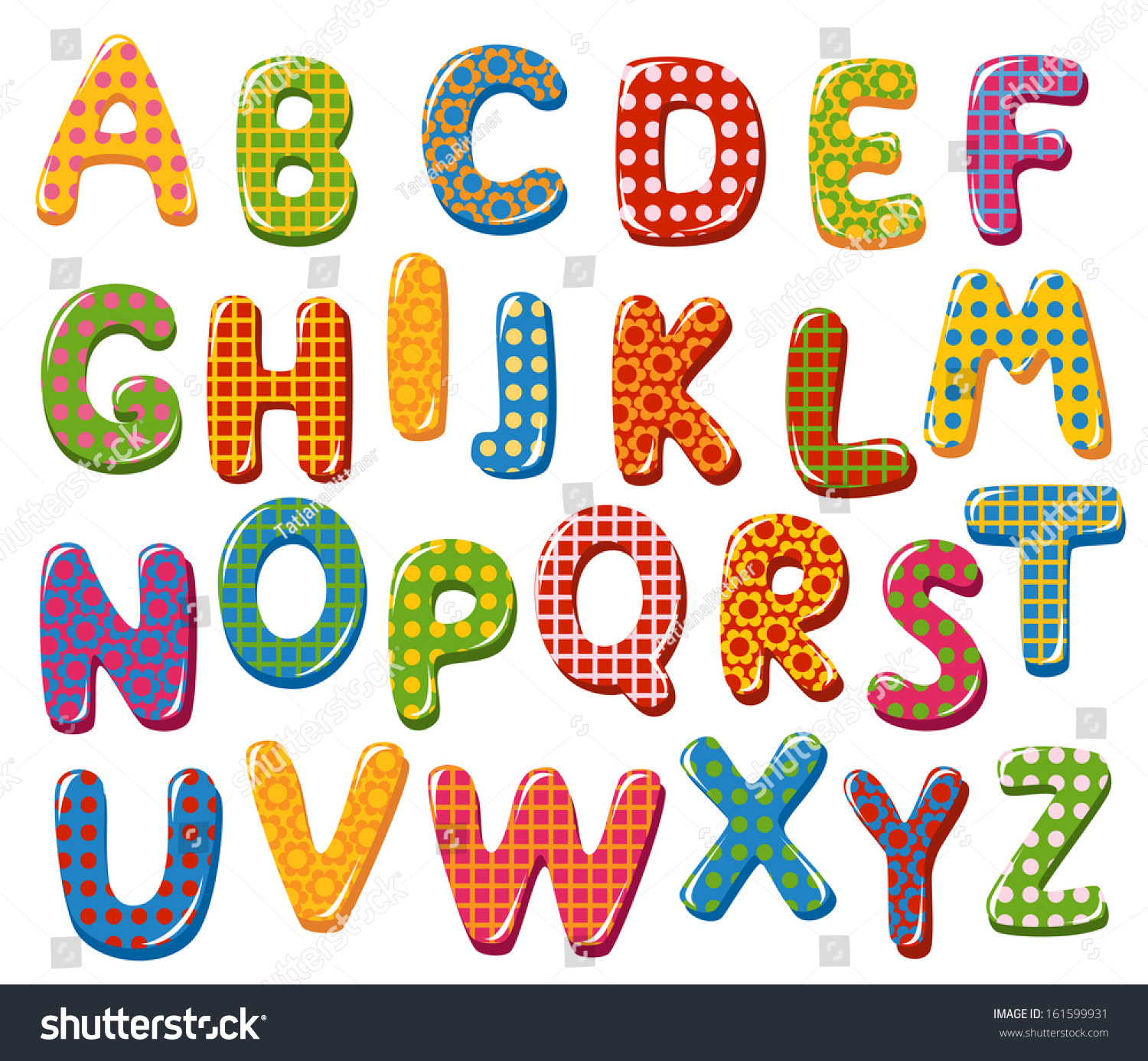 Colorful alphabet letters - Royalty Free Stock Photo 161599931 - Avopix.com