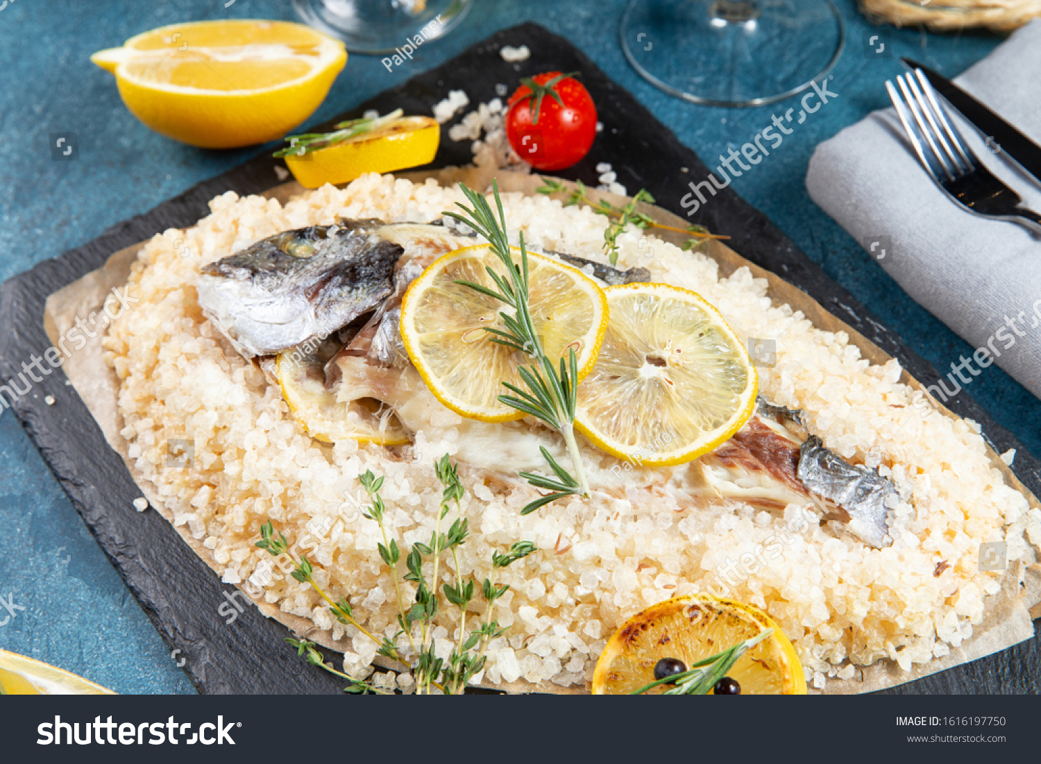 

Dorado cooked in salt with lemons and rosemary #1616197750