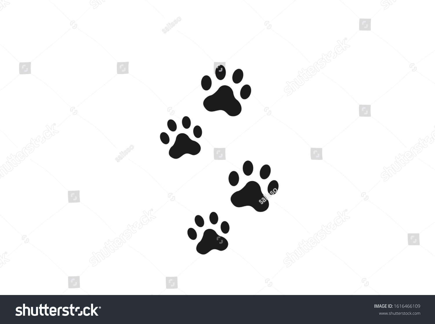 cat footprint logo template design. Vector - Royalty Free Stock Vector ...