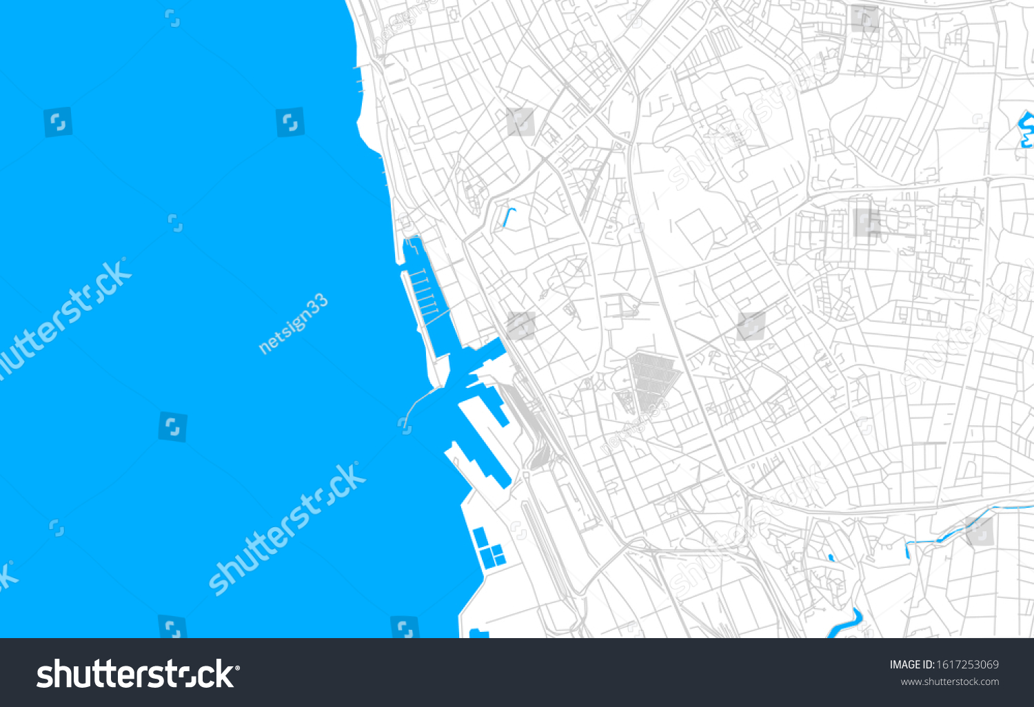 Bright vector map of Helsingborg, Sweden with - Royalty Free Stock ...