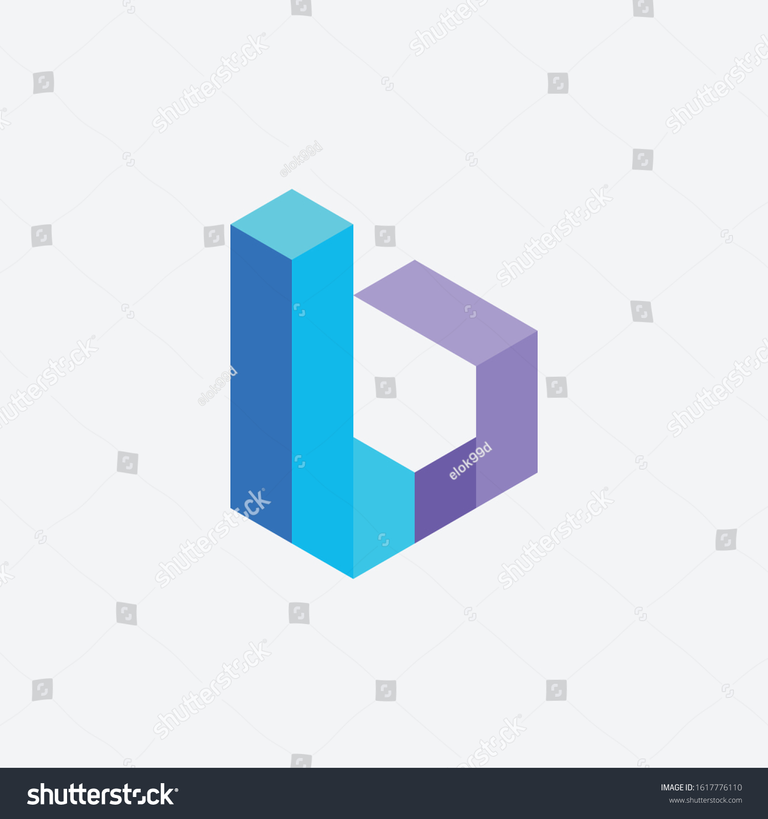 Letter B Colorful Poly Overlay Logo Design - Royalty Free Stock Vector ...