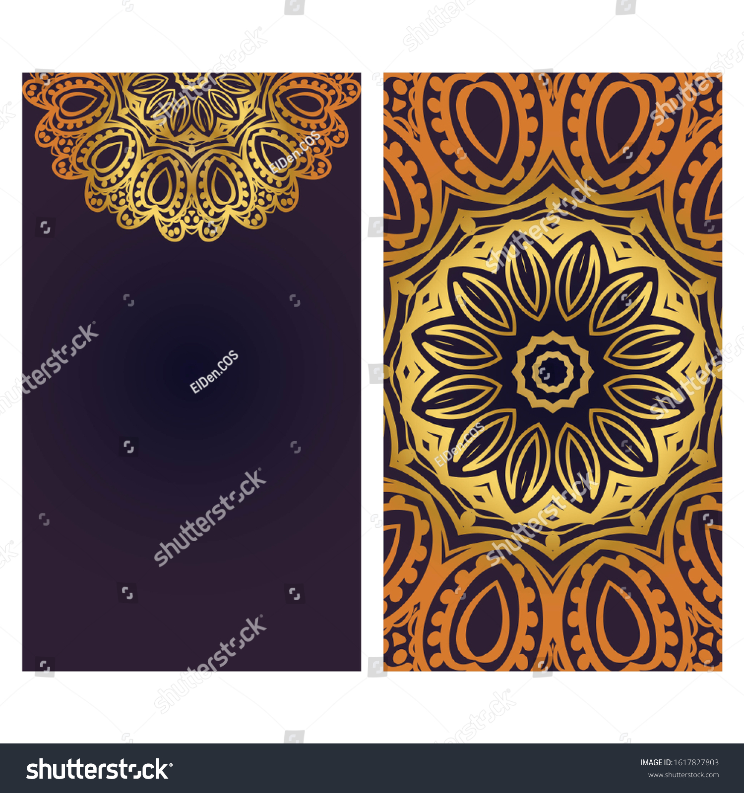 Invitation or Card template with floral mandala - Royalty Free Stock ...