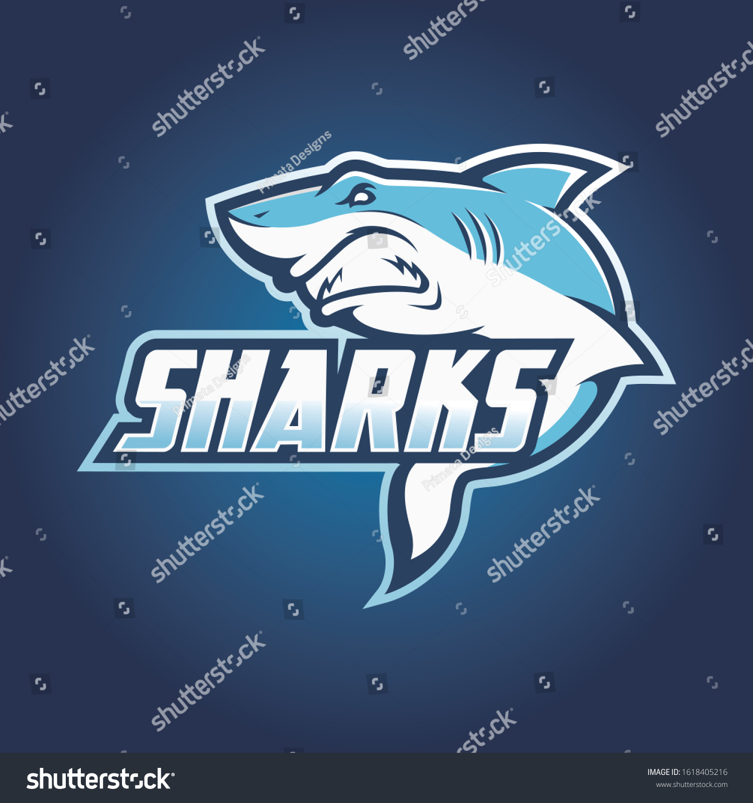 Sharks sport logo vector design - Royalty Free Stock Vector 1618405216 ...