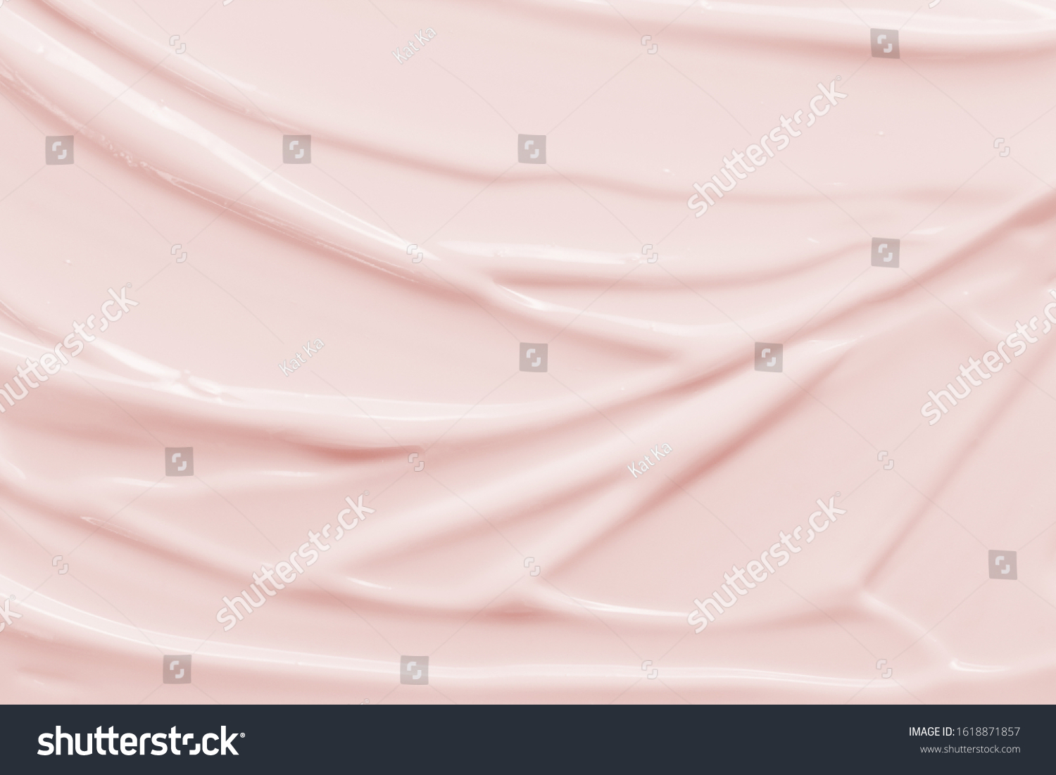 Beauty cream texture background. Pink color face cream lotion moisturizer smear. Skincare cosmetic  product  strokes #1618871857