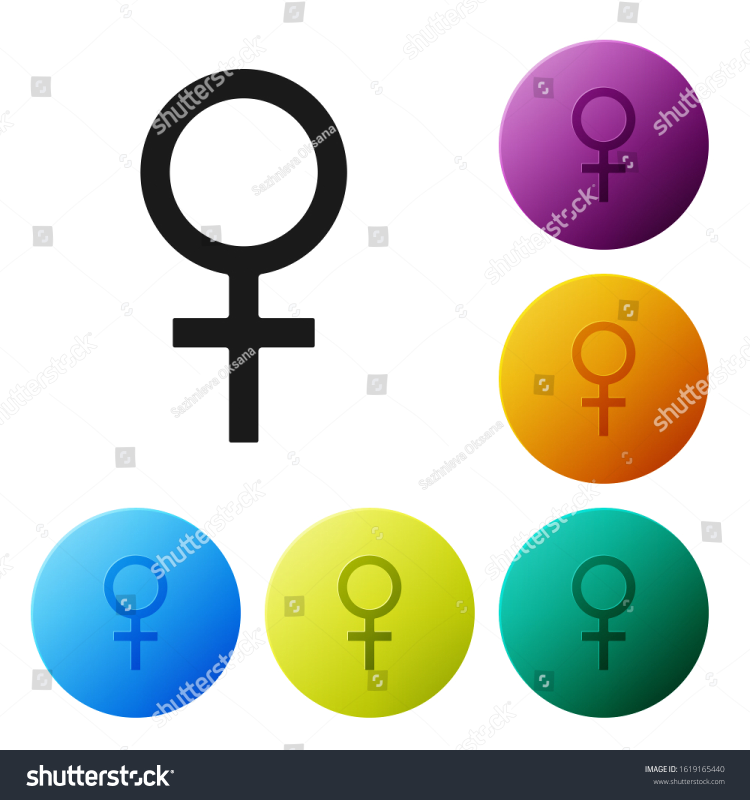 Black Female Gender Symbol Icon Isolated On Royalty Free Stock Vector