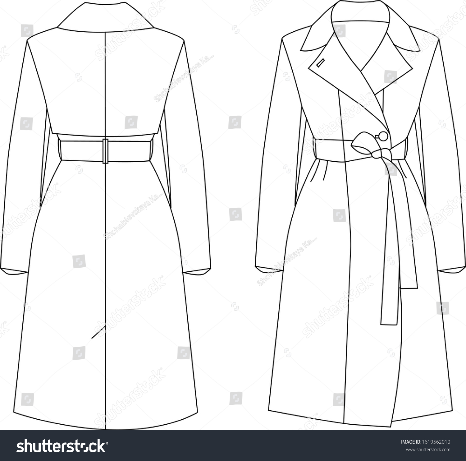 Linear black and white vector sketch of clothing - Royalty Free Stock ...