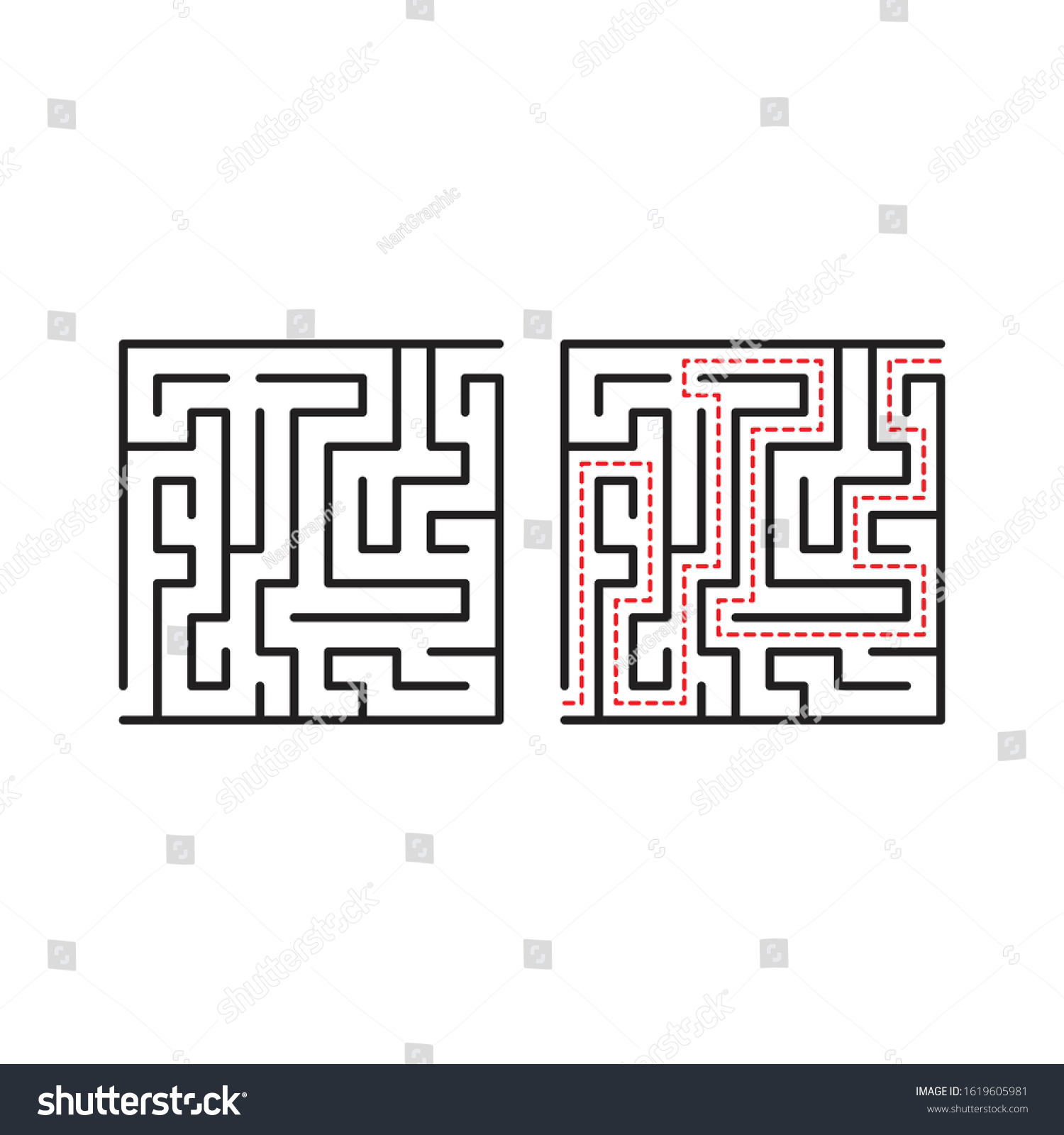 Labyrinth maze way from start and finish, - Royalty Free Stock Vector ...