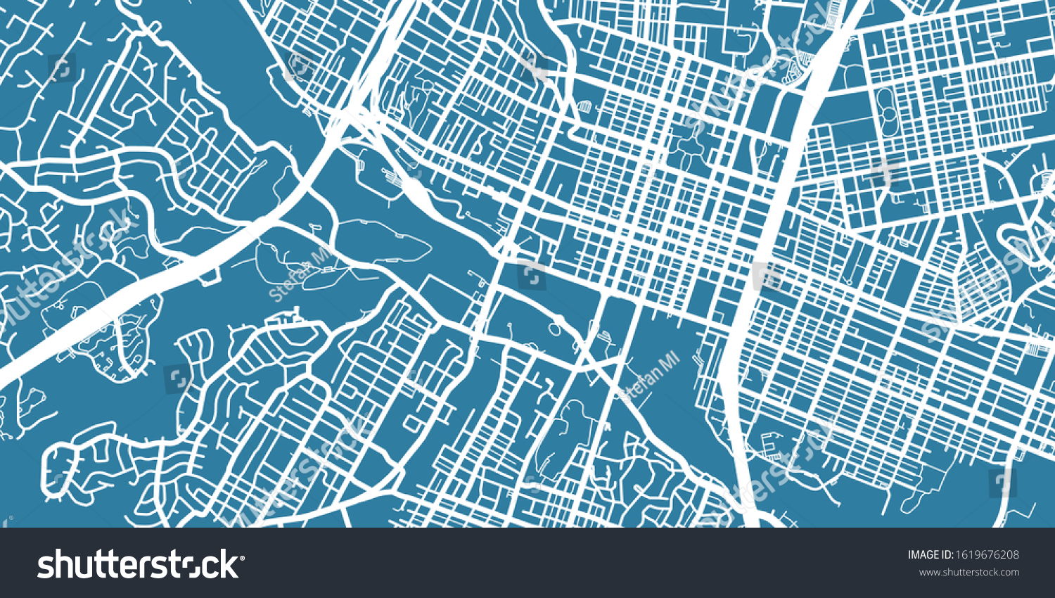 Detailed vector map of Austin, scale 1:10 000, - Royalty Free Stock ...