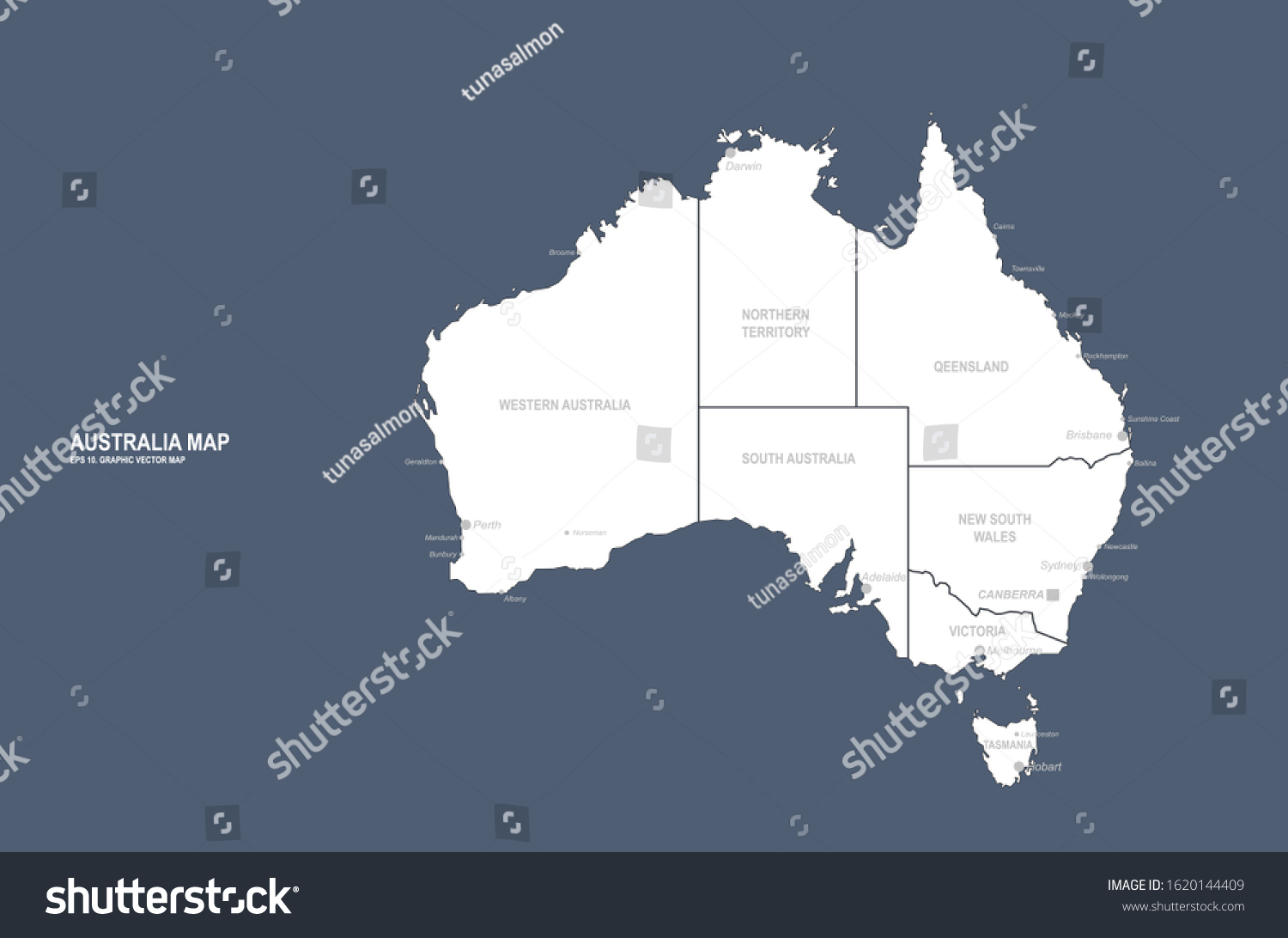 graphic vector of australia map. oceania country - Royalty Free Stock