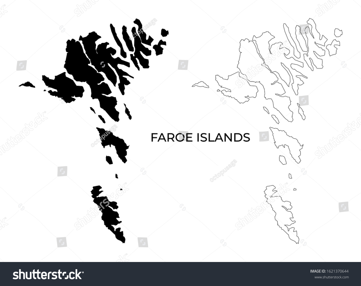 Faroe Island Map - Map of Faroe Island Blank - Royalty Free Stock ...