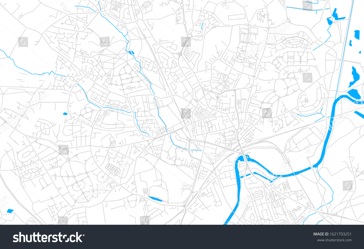 Bright vector map of Wakefield, England with - Royalty Free Stock ...