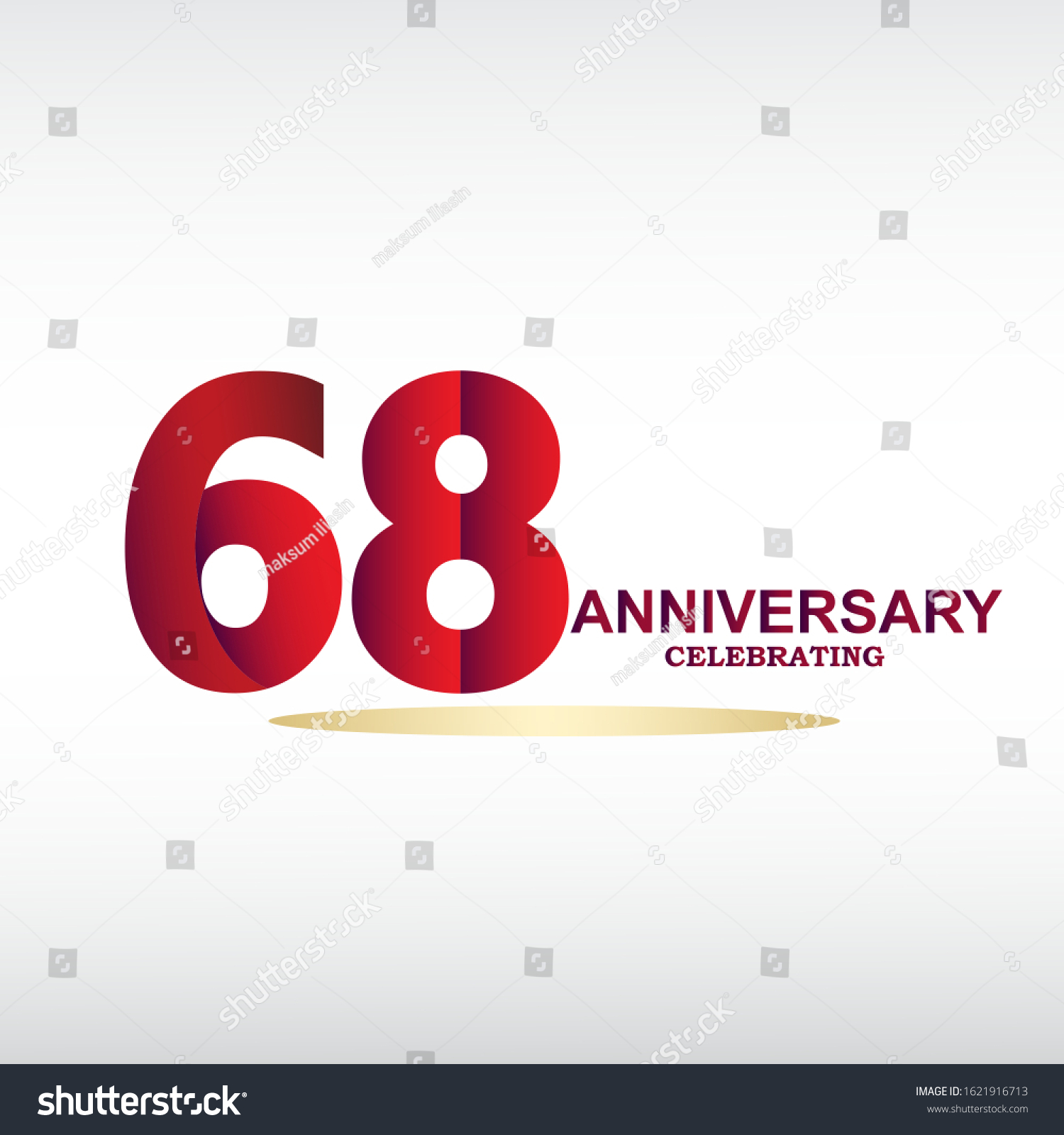 68 Year Anniversary Vector Template Design - Royalty Free Stock Vector ...