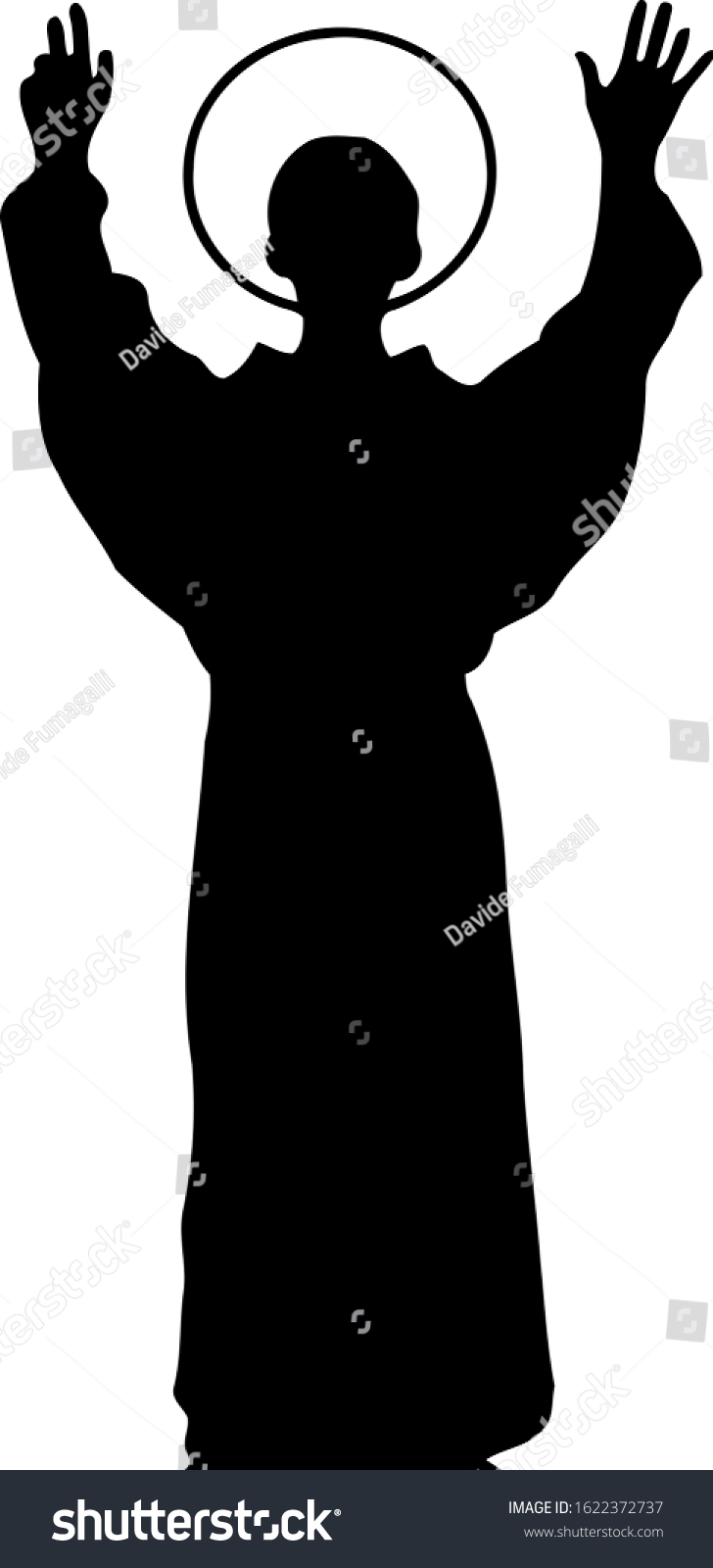 Saint Francis Of Assisi Silhouette Royalty Free Stock Vector 1622372737