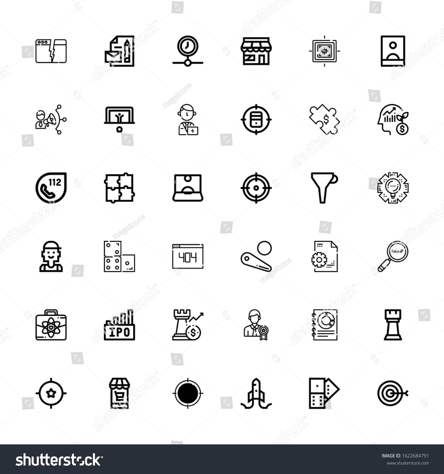 Editable 36 strategy icons for web and mobile. - Royalty Free Stock ...