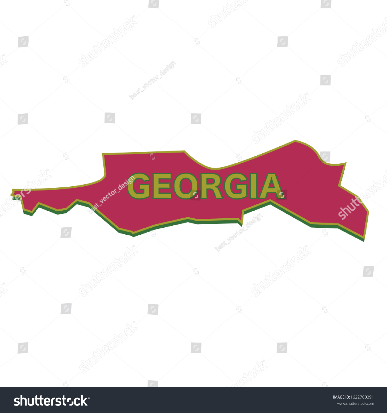 Vector Illustration Map Of Georgia. Special - Royalty Free Stock Vector ...